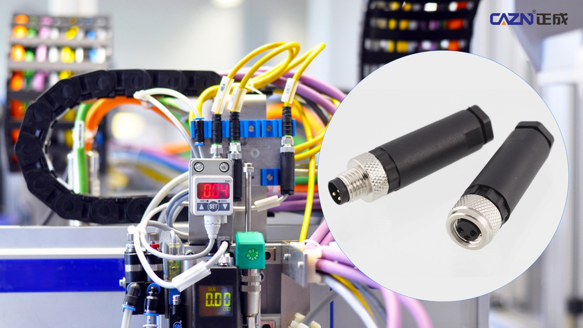 CAZN M8-connector: anti-vibratievergrendeling voor zware omgevingen